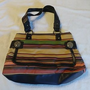 Multi colored striped bag